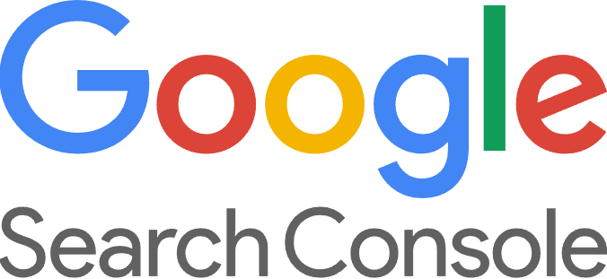 Google Search Console logo with the multicolored “Google” wordmark above the gray “Search Console” text on a white background.