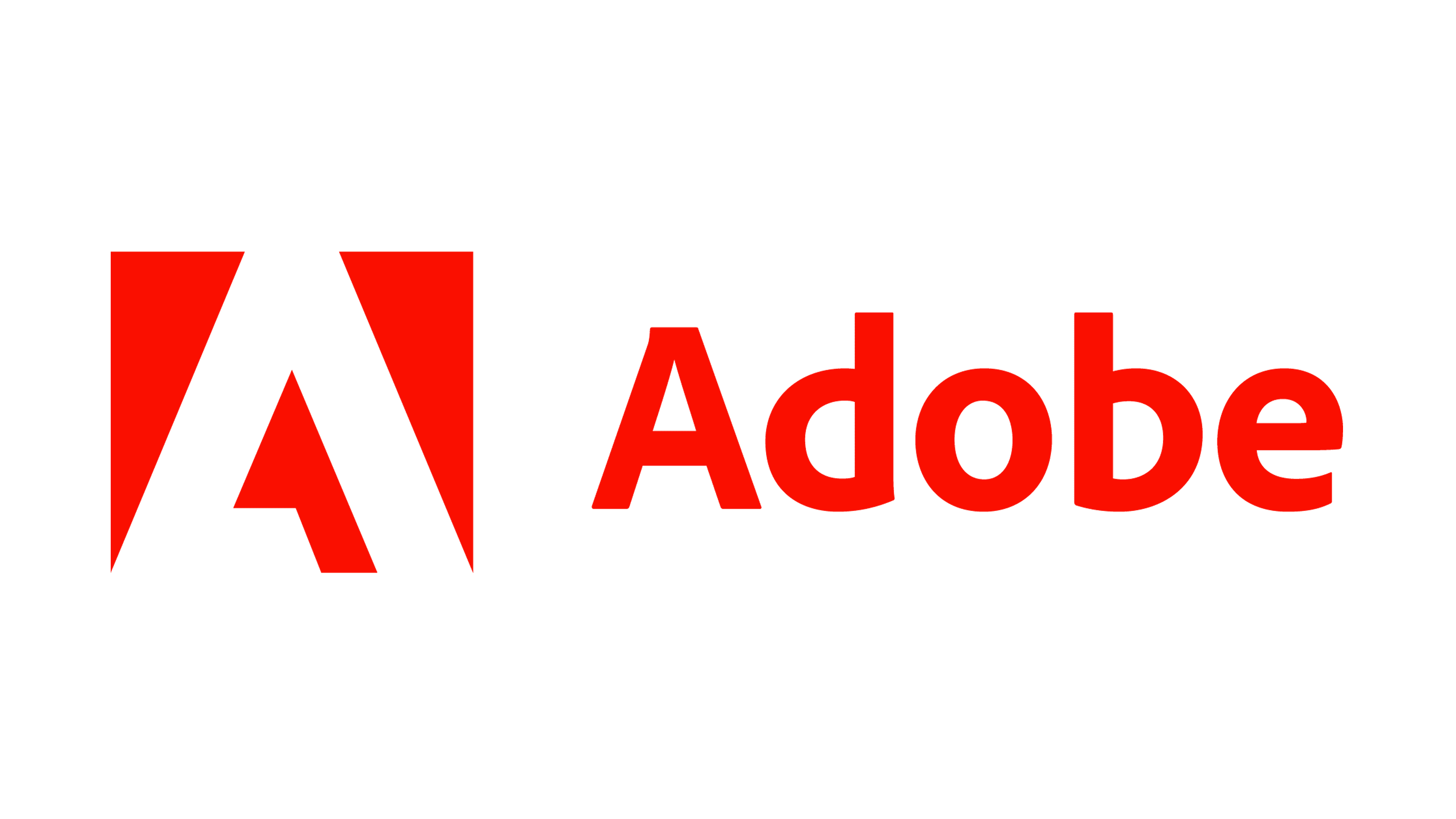 Adobe logo featuring a red stylized “A” icon next to the red “Adobe” wordmark on a black background.